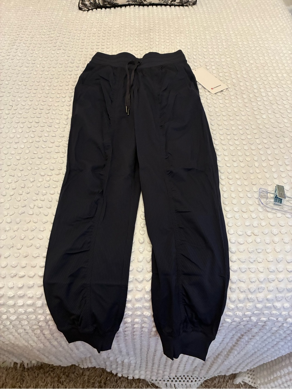 lululemon Dance Studio Mid Rise True Navy Ribbed Drawstring Jogger Pants
29”